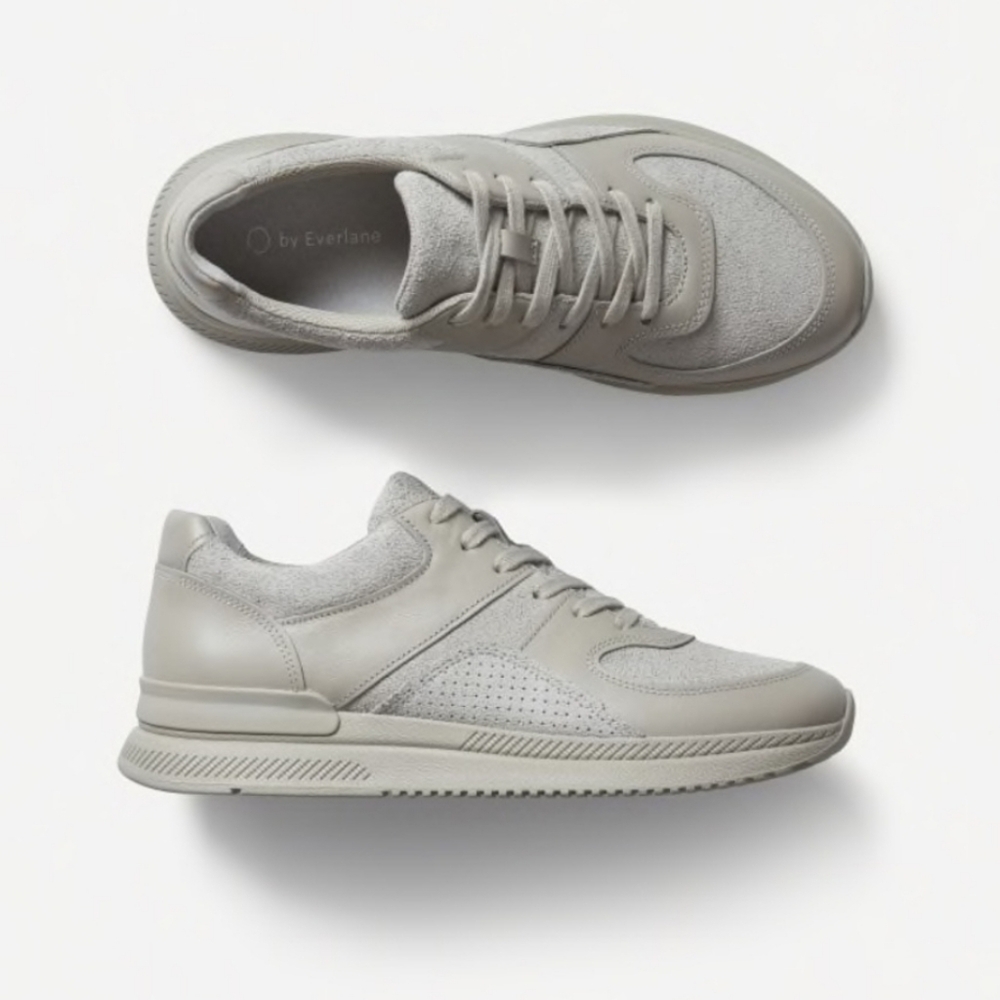 Everlane The Trainer Grey Sneakers Womens 11.5 Mens 9.5 Unisex Leather Suede